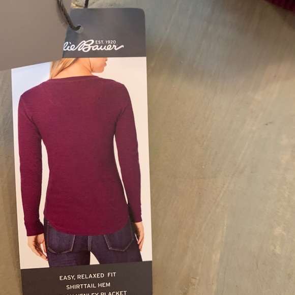 Eddie Bauer Purple Thermal Henley Top in Large - Picture 2 of 11